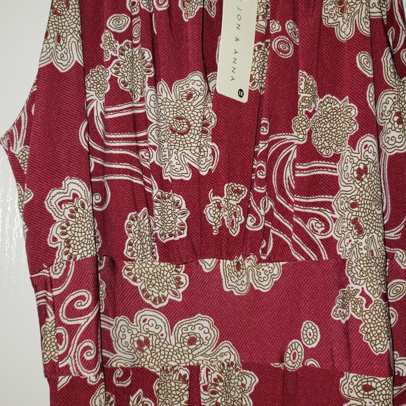 Jon & Anna Red/Brown Floral Faux Halter Keyhole Maxi Dress 1X NWT - Picture 4 of 10
